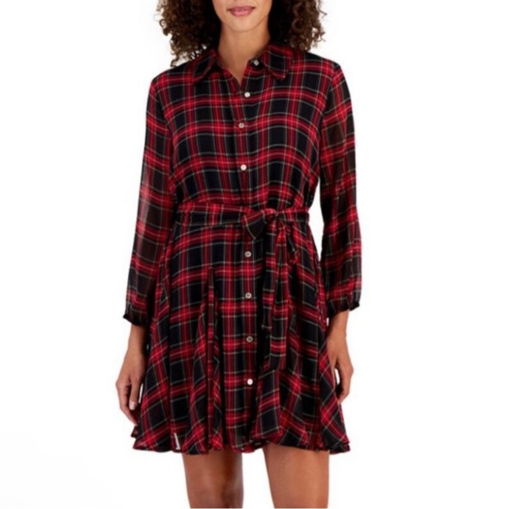 Tommy Hilfigure| plaid shirt dress